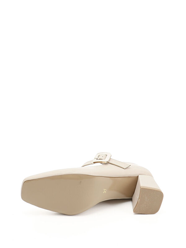 Kadın TEN Küt Burun Kare Ökçe Ayakkabı - Görsel 5