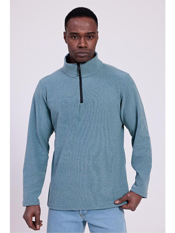 Freemen Erkek Fit Dik Yaka Yarım Fermuarlı Sweatshirt Polar
