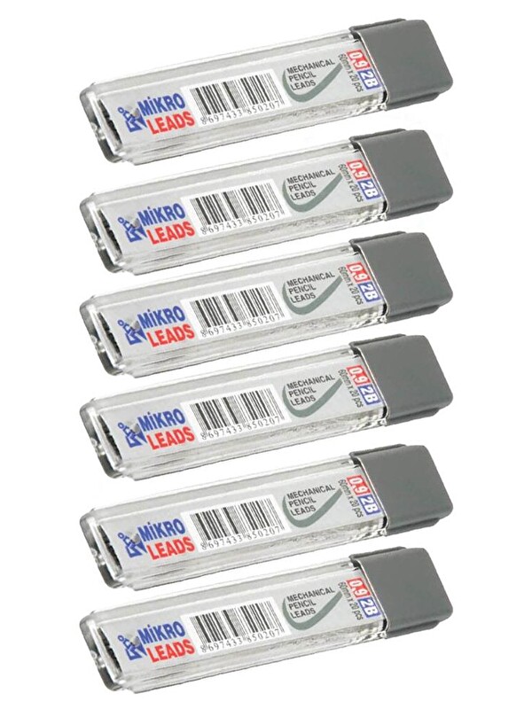 Artlantis Kalem Ucu 2B 0,9 mm 6 Adet Mekanik Uçlu Otomatik Kurşun Kalem Ucu 2B 60mm x 0,9mm Siyah Mikro Uç Kıs