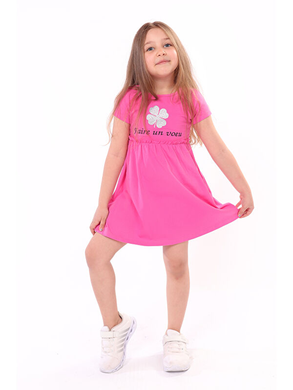 Toontoykids Kız Bebek Faire Un Voeu Baskılı Elbise