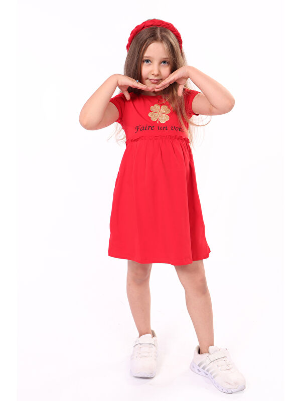 Toontoykids Kız Bebek Faire Un Voeu Baskılı Elbise