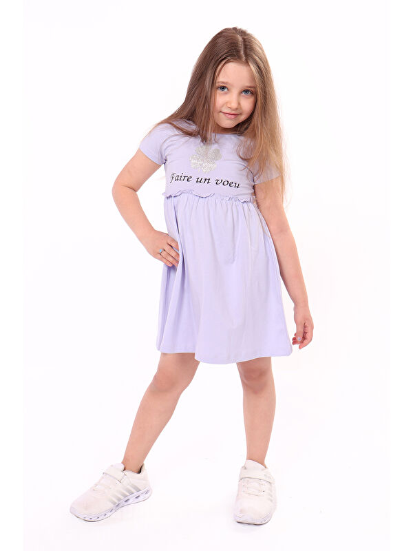 Toontoykids Kız Bebek Faire Un Voeu Baskılı Elbise