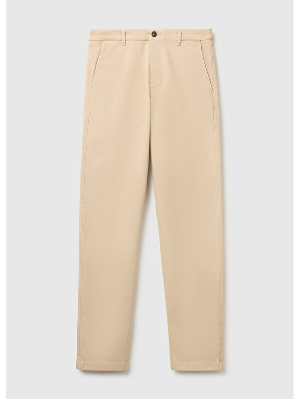 United Colors Of Benetton Erkek Bej Slim Fit Chino Pantolon