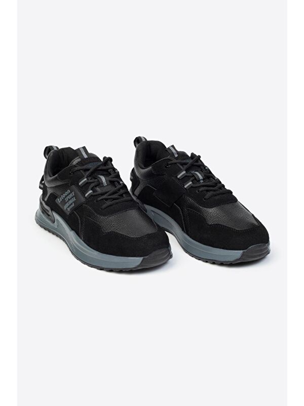 Yuvarlak Burunlu Bağcıklı Baskılı Erkek Spor Ayakkabı - Görsel 3