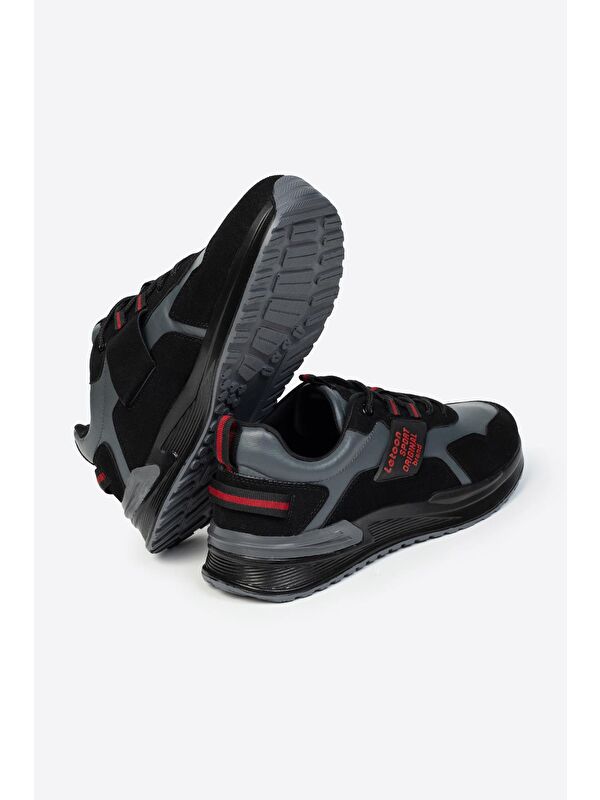 Yuvarlak Burunlu Bağcıklı Baskılı Erkek Spor Ayakkabı - Görsel 5