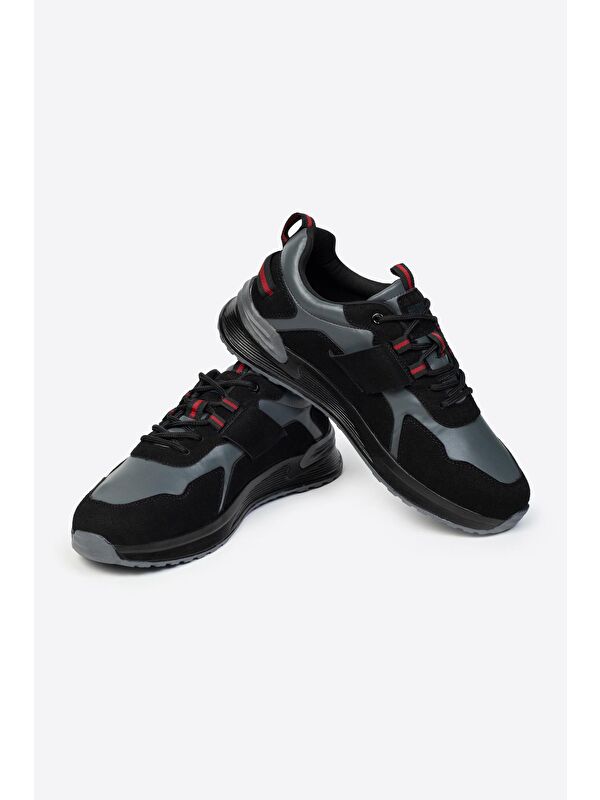 Yuvarlak Burunlu Bağcıklı Baskılı Erkek Spor Ayakkabı - Görsel 6