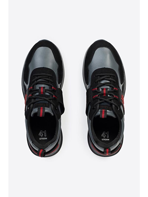 Yuvarlak Burunlu Bağcıklı Baskılı Erkek Spor Ayakkabı - Görsel 7