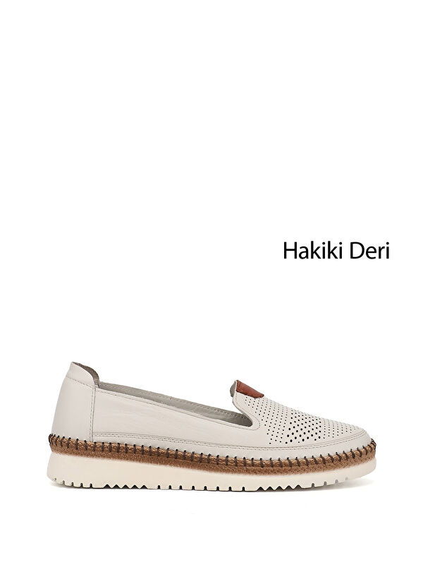 GÖNDERİ(R) Kadın YENİ BEJ Hakiki Deri Comfort Ayakkabı