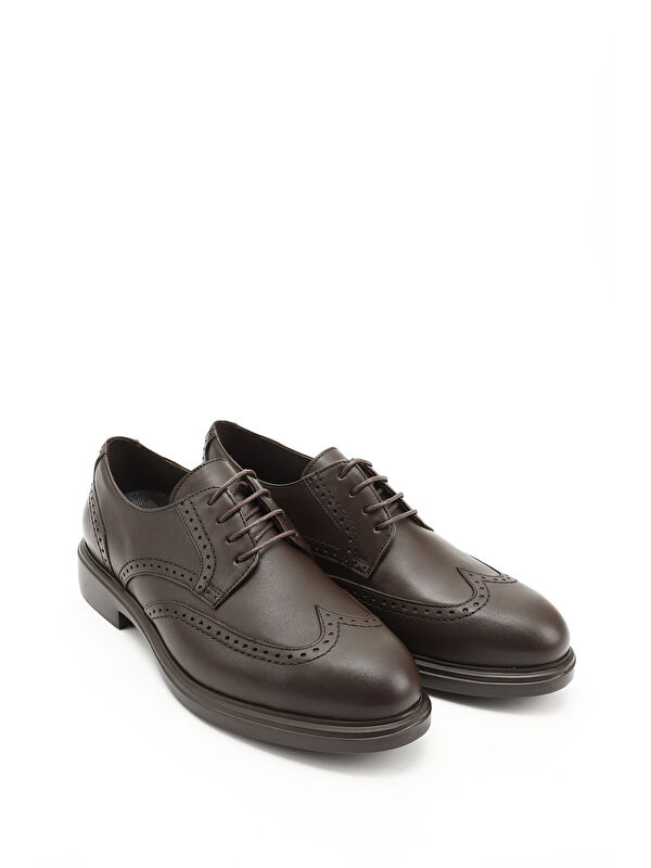 Erkek ORTA KAHVERENGİ Bağcıklı Hakiki Deri Klasik Oxford Ayakkabı - Görsel 3