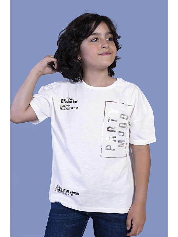 Toontoykids Erkek Çocuk Düşük Kol Varak Baskılı Tişört