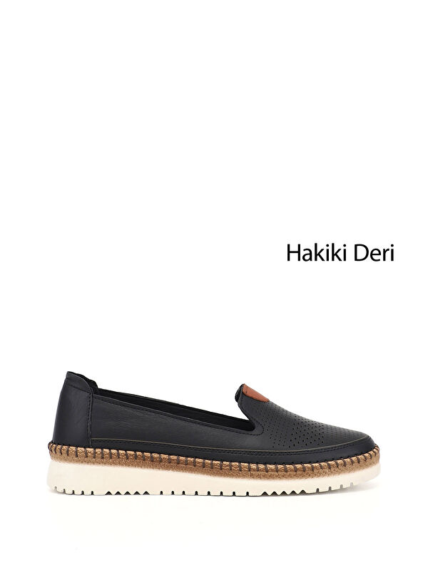 GÖNDERİ(R) Kadın SİYAH Hakiki Deri Comfort Ayakkabı