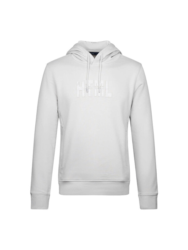 Hatemoğlu Gri Regular Fit Pamuklu Kapüşonlu Kanguru Cepli Sweatshirt