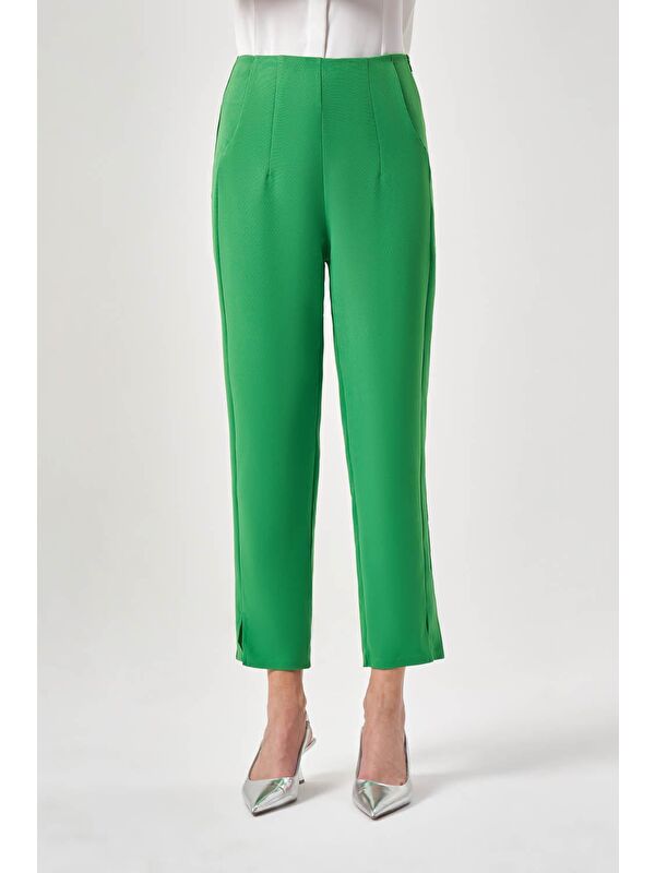 Mizalle Pensli Basic Yeşil Pantolon