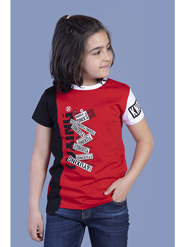 Toontoykids Erkek Çocuk Garni Detaylı Baskılı Tişört
