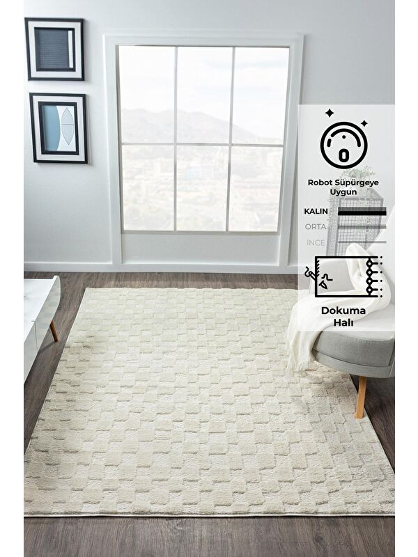 Konfor Halı Jung 7184 Modern Dokuma Yumuşak Post Shaggy Halı-160x230 cm