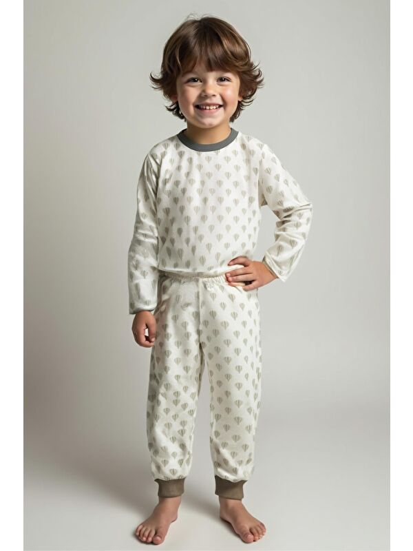 ZEYLAND Unisex Çocuk Desenli Pijama Takımı - Bej