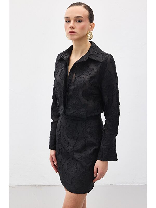 SATEEN Belica Gömlek - Siyah