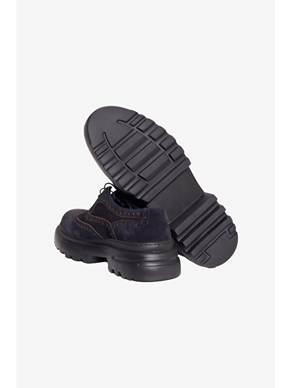 Erkek Lacivert %100 Deri Casual Ayakkabı - Görsel 5