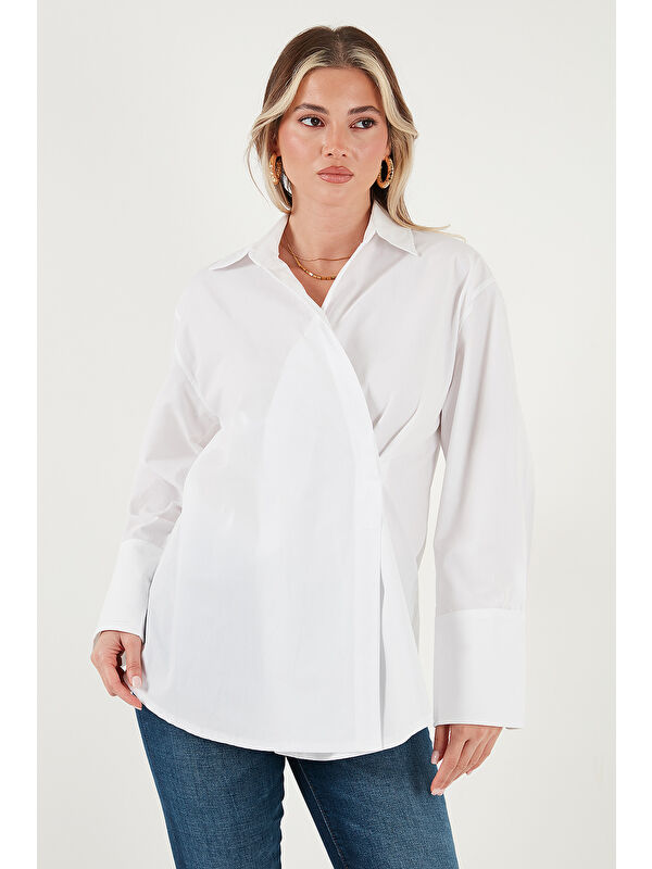 Lela Regular Fit Klasik Yaka Bağlamalı Uzun Kollu Gömlek 6834987