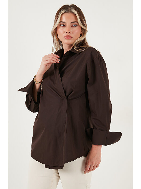 Lela Regular Fit Klasik Yaka Bağlamalı Uzun Kollu Gömlek 6834987