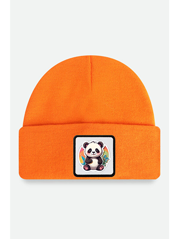 BlackBörk Panda Logolu Turuncu Çocuk Bere