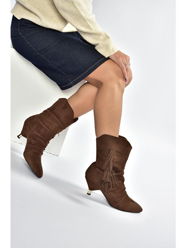 Kahverengi Kadın Bot V404022202 - Görsel 5