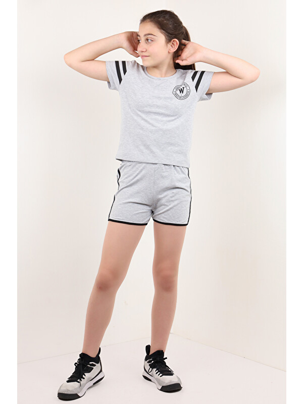 Toontoykids Kız Çocuk Baskılı Şortlu Takım