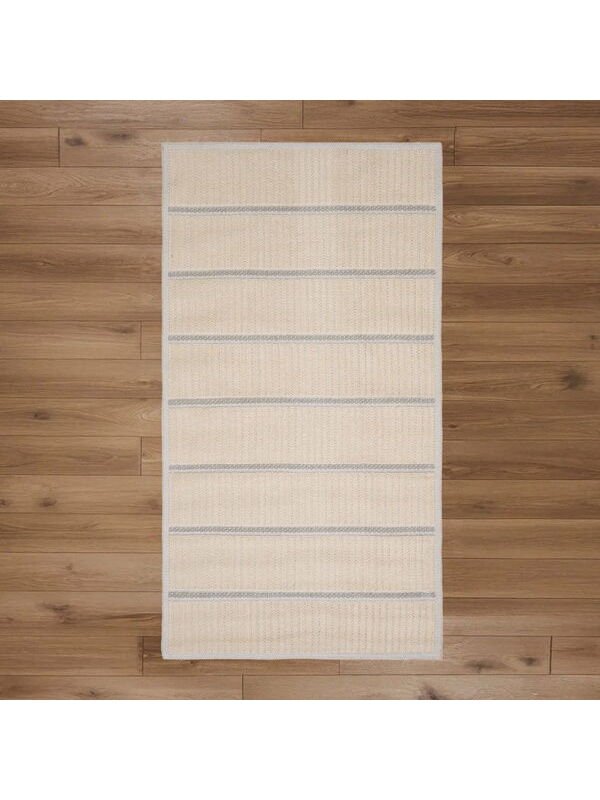Evidea Soft Garis Dekoratif Halı - Ekru - 80x150 cm
