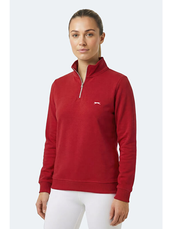 SLAZENGER MAXIS I Kadın Kırmızı Sweatshırt