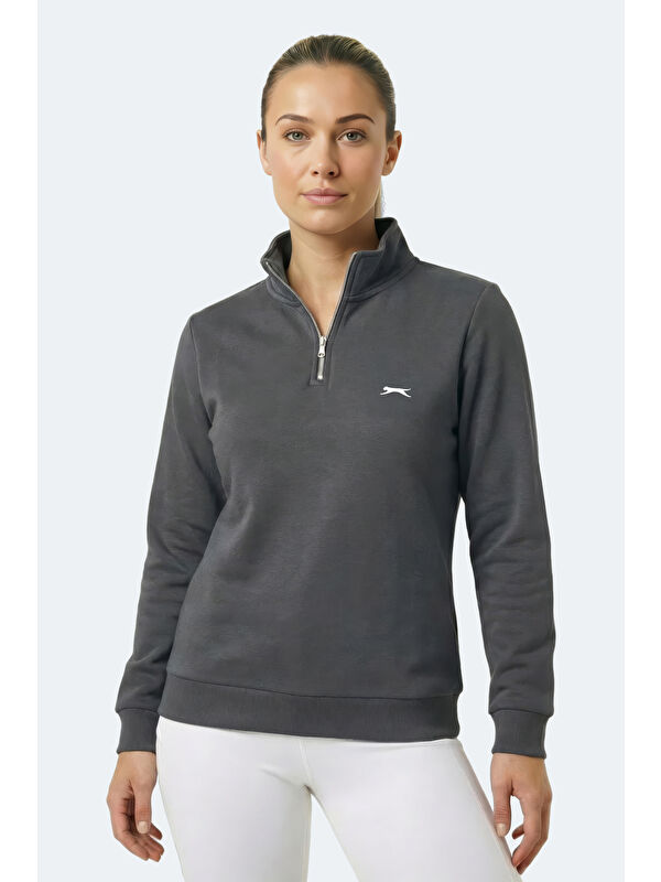 SLAZENGER MAXIS I Kadın Gri Sweatshırt