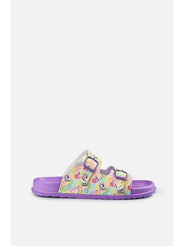 Gibli II Baskılı Kız Çocuk Lila Terlik - Görsel 2