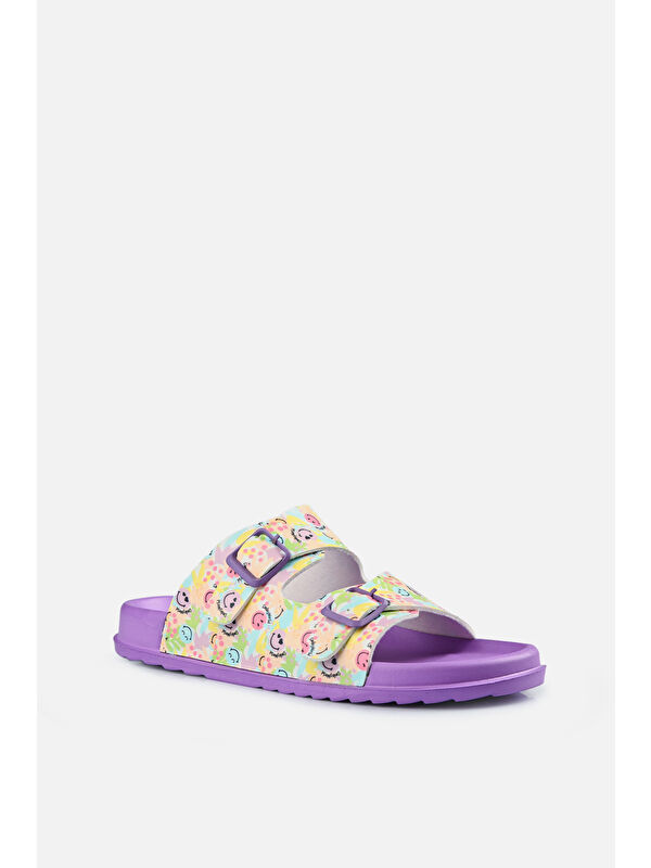 Gibli II Baskılı Kız Çocuk Lila Terlik - Görsel 3