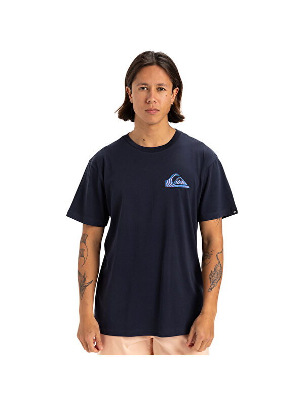 Quiksilver Window Pane Erkek Lacivert Yuvarlak Yaka Spor Tişört