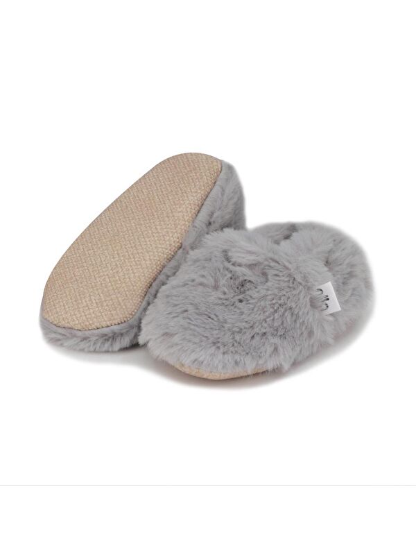 Yumuşak Tüylü ,Organik Bebek Patik, Kaydırmaz Taban Kreş Ayakkabısı, Taba - Görsel 3