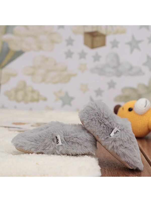 Yumuşak Tüylü ,Organik Bebek Patik, Kaydırmaz Taban Kreş Ayakkabısı, Taba - Görsel 7