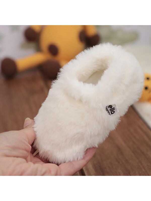 Yumuşak Tüylü ,Organik Bebek Patik, Kaydırmaz Taban Kreş Ayakkabısı, Taba - Görsel 5