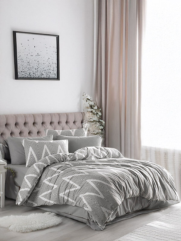 UPSTYLE Mature Nevresim Seti Çift Kişilik Artus Olivia Gri 200 X 220 Cm