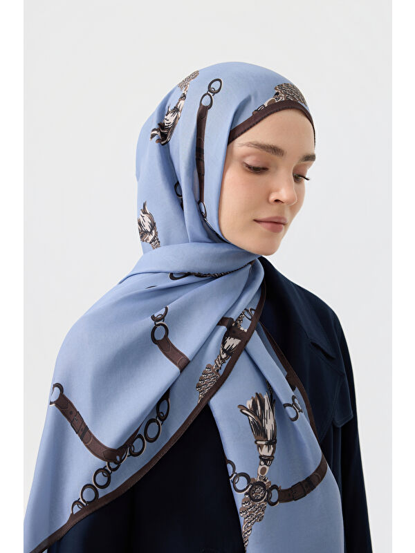 QEF Pamuk Twill Şal Linkage Uçuk Mavi
