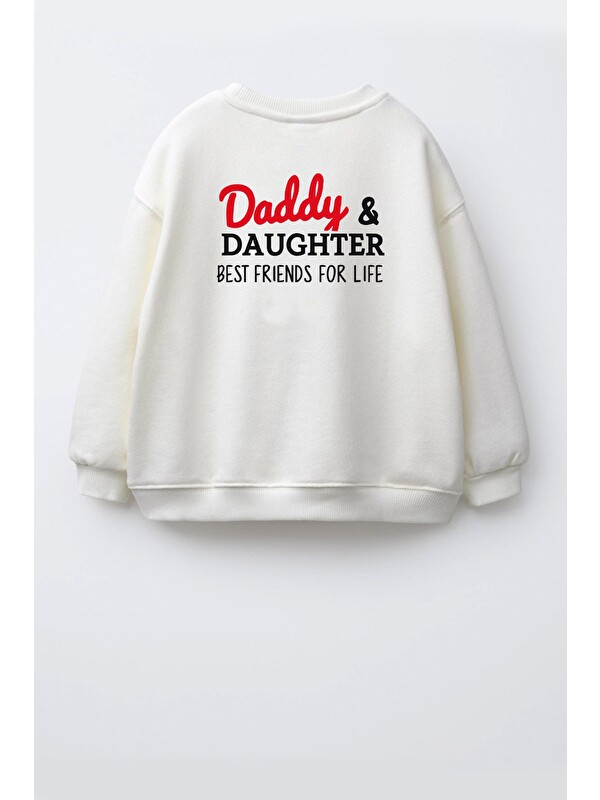 Monila Unisex Çocuk Sırt Baskılı 3 İplik Kumaş Pamuklu Sweatshirt