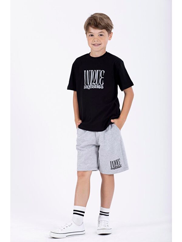 Zepkids Yazı Baskılı Erkek Çocuk Şortlu Takım