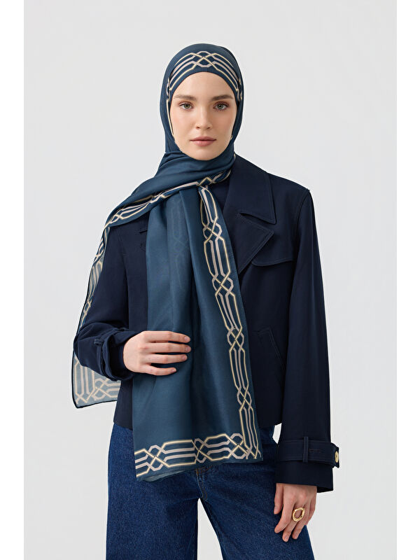 QEF Pamuk Twill Şal İnterlock İndigo