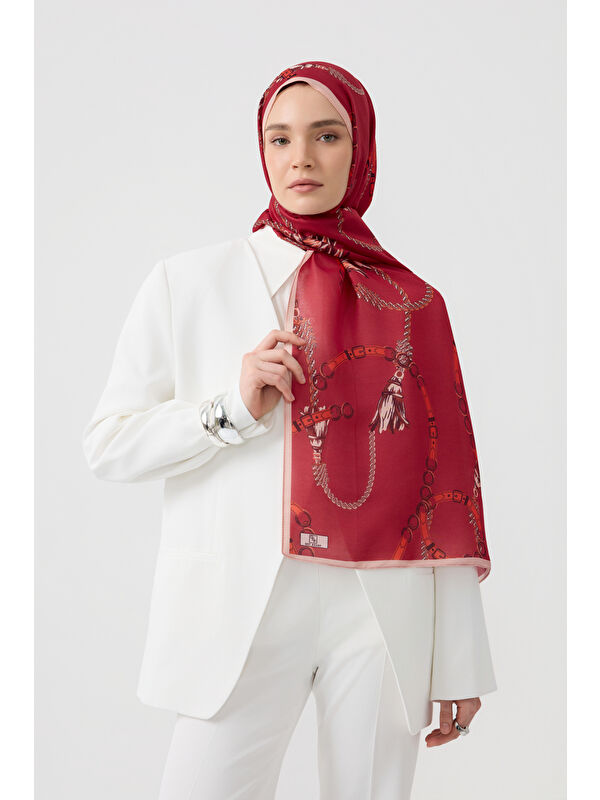 QEF Pamuk Twill Şal Linkage Kırmızı