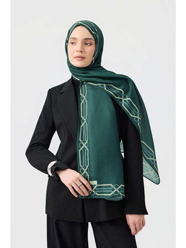 QEF Pamuk Twill Şal İnterlock Koyu Yeşil