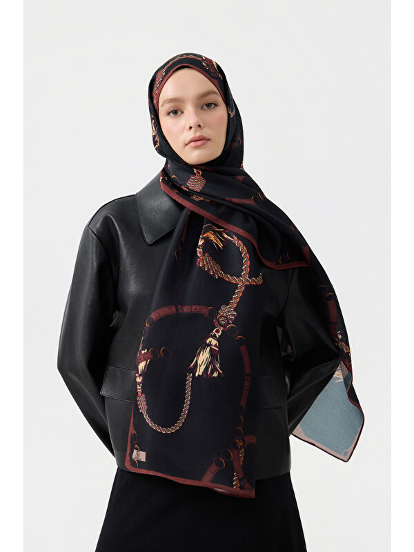 QEF Pamuk Twill Şal Linkage Kızıl Kahve