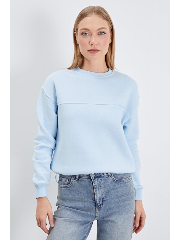 Fullamoda 3 İplik Stoperli Oversize Sweatshirt