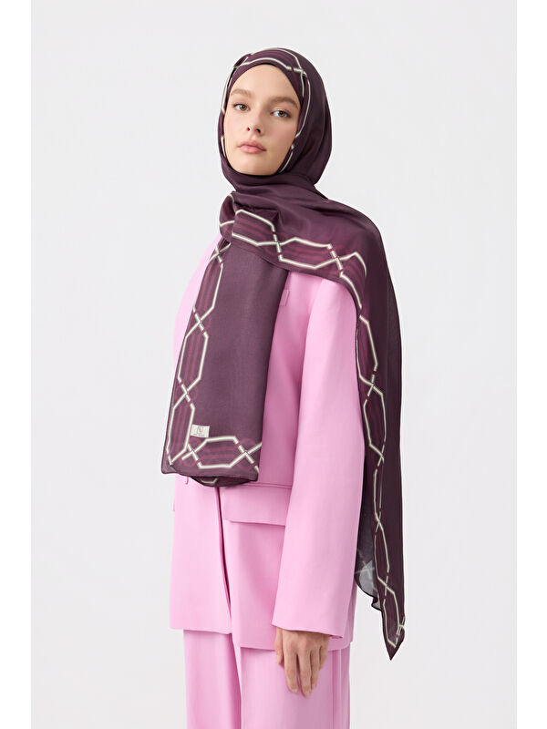 QEF Pamuk Twill Şal İnterlock Mürdüm