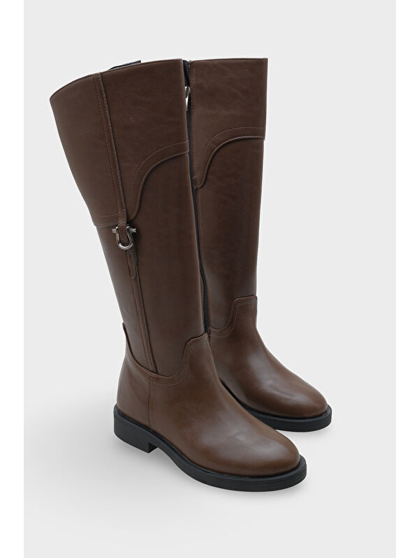 Tokalı Binici Fermuarlı Kadın Çizme - Görsel 3