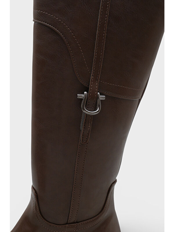 Tokalı Binici Fermuarlı Kadın Çizme - Görsel 4