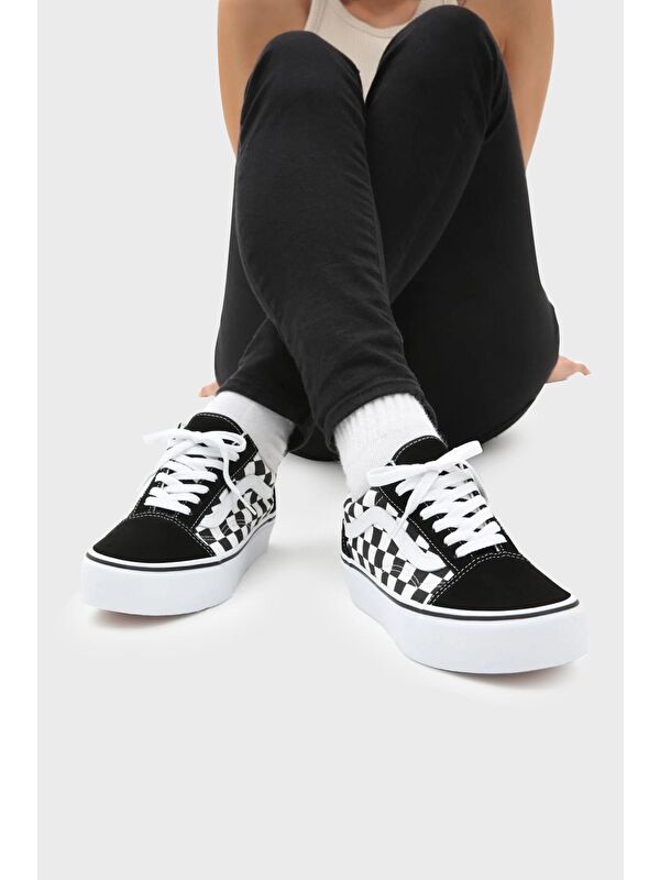 UA Old Skool Deri Sneaker Kadın Ayakkabı VN0A3B3UHRK1 - Görsel 3