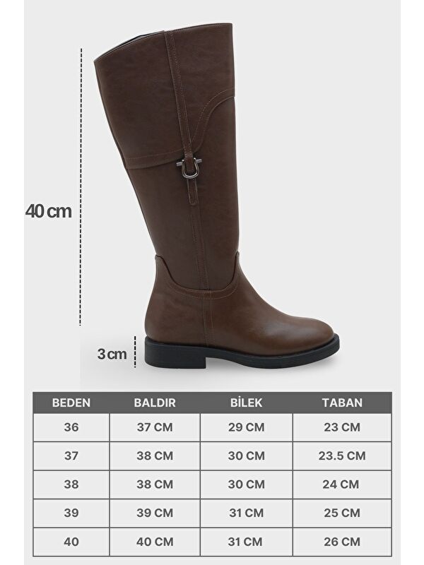 Tokalı Binici Fermuarlı Kadın Çizme - Görsel 7
